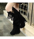 Women's Boots Embroidered Shoes Fabric Fall Winter
