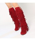 Women's Boots Embroidered Shoes Fabric Fall Winter