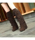 Women's Boots Embroidered Shoes Fabric Fall Winter
