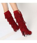 Women's Boots Embroidered Shoes Fabric Fall Winter