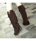 Women's Boots Embroidered Shoes Fabric Fall Winter