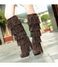 Women's Boots Embroidered Shoes Fabric Fall Winter