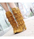Women's Boots Embroidered Shoes Fabric Fall Winter