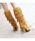 Women's Boots Embroidered Shoes Fabric Fall Winter