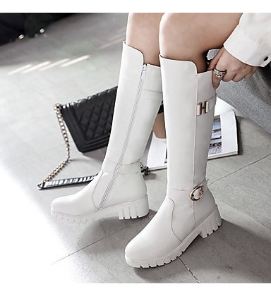 Women's Boots Comfort Fall Winter Leatherette Casual