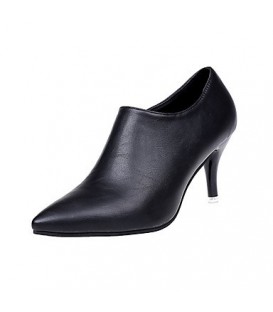 Women's Boots Comfort PU Summer Casual Zipper Kitten Heel Ruby 