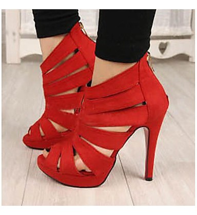 Women's Shoes PU Summer Comfort Boots For Casual Black Red