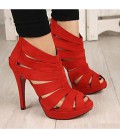 Women's Shoes PU Summer Comfort Boots For Casual Black Red
