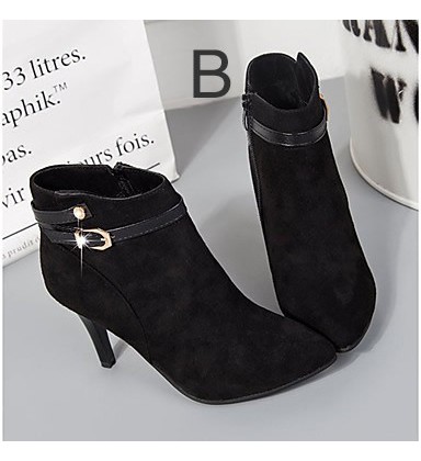 Women's Boots Bootie Fall Winter PU Casual Dress Zipper Stiletto Heel 