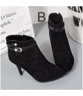 Women's Boots Bootie Fall Winter PU Casual Dress Zipper Stiletto Heel 