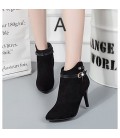 Women's Boots Bootie Fall Winter PU Casual Dress Zipper Stiletto Heel 