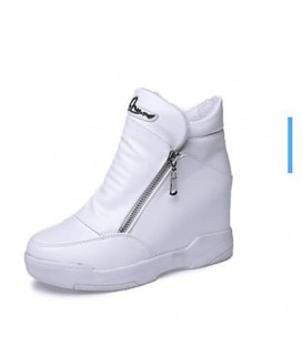Women's Shoes PU Fall Winter Comfort Boots For Casual White Black