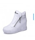 Women's Shoes PU Fall Winter Comfort Boots For Casual White Black