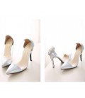 Fashion High Heels See-Through Pointed Toe Women Shoes Pumps