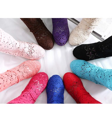 Spring Summer Women Boots knitted Hollow high boots