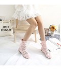 Spring Summer Women Boots knitted Hollow high boots