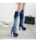 Women's Shoes Denim Fall Winter Cowboy / Western Boots