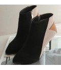 Women's Boots Comfort PU Casual Zipper Kitten Heel Ruby 