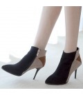 Women's Boots Comfort PU Casual Zipper Kitten Heel Ruby 