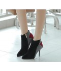 Women's Boots Comfort PU Casual Zipper Kitten Heel Ruby 