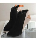 Women's Boots Comfort PU Casual Zipper Kitten Heel Ruby 