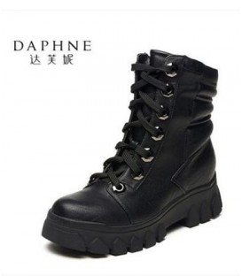 Winter new fashion casual style round lace platform shoes women's winter boots