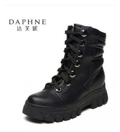 Winter new fashion casual style round lace platform shoes women's winter boots