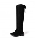 Winter new stretch knee long boots women flat stretch cloth boots