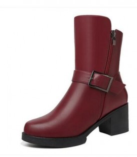 Snow boots thick plus velvet boots 2017 winter high-heeled in the tube