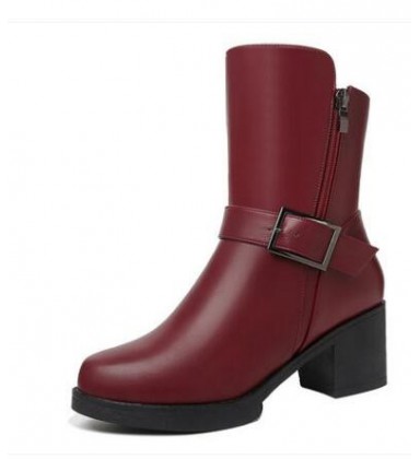 Snow boots thick plus velvet boots 2017 winter high-heeled in the tube Snow boots thick plus velvet boots 2017 winter high-heeled in the tube