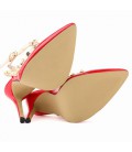 Women fashion hollow rivets stitching fine high-heeled shoes