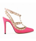 Women fashion hollow rivets stitching fine high-heeled shoes