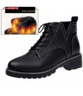 2017 new English wind low heel short boots and velvet warm cotton boots