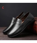 NIAN JEEP winter bean soft shoes men's business casual plus velvet shoes