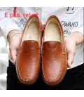 NIAN JEEP winter bean soft shoes men's business casual plus velvet shoes