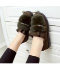 Korean female rabbit diamond all-match Doug winter shoes