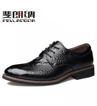 Federer new men's crocodile pattern lace business shoes men's shoes