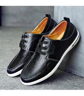 Triquat shark new Korean leather embossed men's casual shoes