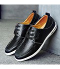 Triquat shark new Korean leather embossed men's casual shoes