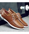 Triquat shark new Korean leather embossed men's casual shoes