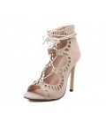 High Heeled Thin Heels Open Toe Lace up Heels Sandals