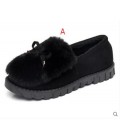 Autumn and winter with warm and thick hair Maomao shoes flat cotton scoop