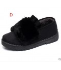 Autumn and winter with warm and thick hair Maomao shoes flat cotton scoop