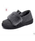 Autumn and winter with warm and thick hair Maomao shoes flat cotton scoop