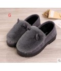 Autumn and winter with warm and thick hair Maomao shoes flat cotton scoop