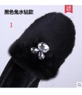 Autumn and winter with warm and thick hair Maomao shoes flat cotton scoop