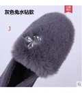 Autumn and winter with warm and thick hair Maomao shoes flat cotton scoop