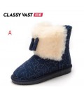 Winter thickened cowhide antiskid parent-child snow boots