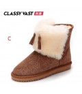 Winter thickened cowhide antiskid parent-child snow boots