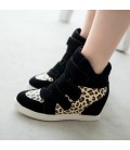 Women Winter Shoes Leopard Suede Ankle Boots